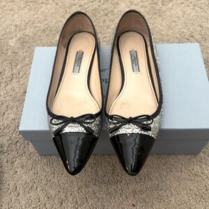 Prada Glitter Ballerina Flats - Size 37 - Usef